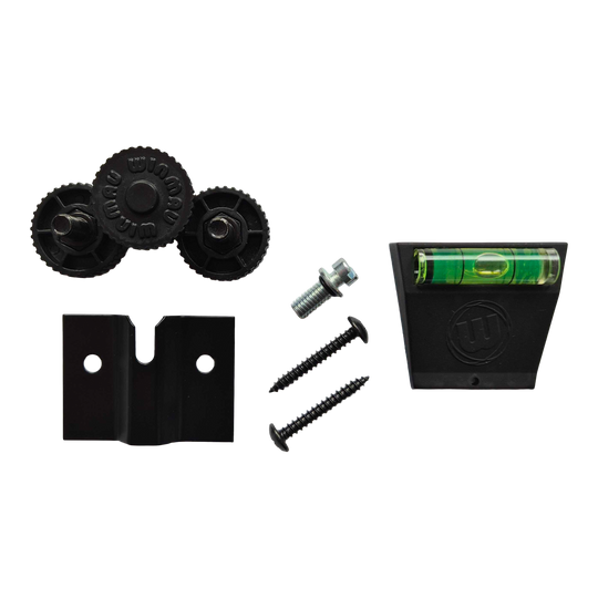Upevňovací sada Winmau Blade X pro montáž na zeď Das Foto zeigt das Winmau Blade X Fixing Set Wandbefestigung. Es handelt sich um eine Wandhalterung für Dartboards.