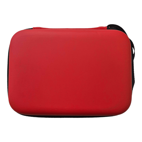 Pouzdro na šipky McDart System-4 Ein rotes Dartcase ist abgebildet. Es handelt sich wahrscheinlich um das Modell DC03 von McDart.