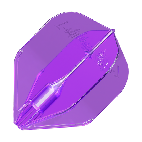 Letky L-Style Fantom L3EZ Fialová Das Bild zeigt ein lilafarbenes Dartflugblatt des Modells "L-Style Fantom L3EZ". Das Flight hat eine glatte, glänzende Oberfläche und eine moderne, aerodynamische Form.