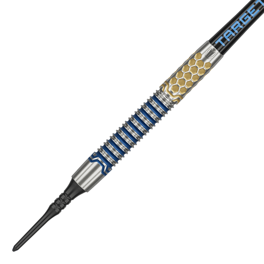 Měkké šipky Target Josh Rock GEN1 - 20g Dies ist der Target Josh Rock GEN1 Softdart mit einem Gewicht von 20g. Der Dartpfeil hat ein auffälliges Design mit blauen und goldenen Akzenten.