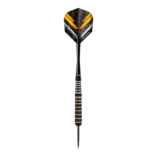 Auf dem Foto sind Harrows Vulcan Steeldarts zu sehen. Sie zeichnen sich durch ihr modernes Design aus.