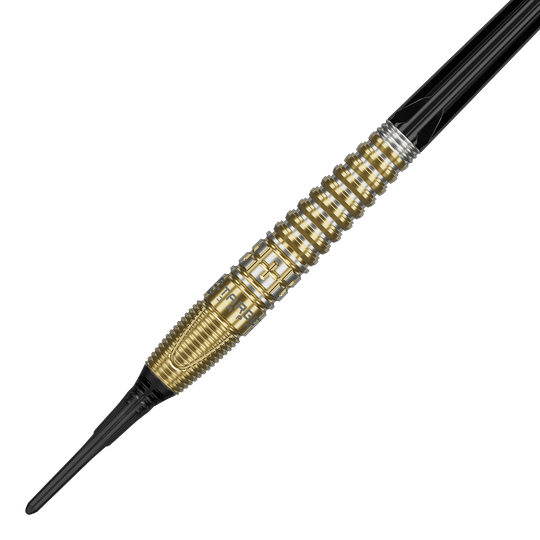 Gezeigt werden die Target Japan Prime Series Harith Lim HotShot GEN3 Softdarts - 18g. Das Set besticht durch hohe Qualität und gutes Handling.