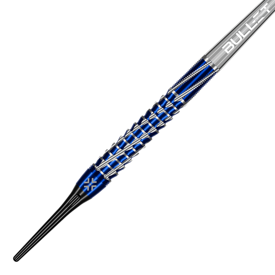 Šipky Bullet Hydra Softdarts - 20g Bullet Hydra Softdarts - 20g Darts sind aufgereiht sichtbar. Das Bild hebt die Konstruktion und das glänzende Finish der Darts hervor.