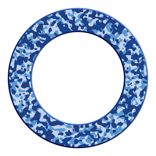 Obložení terče McDart Camo Abbildung des DBS-CAMO6 McDart Camo Dartboard Surround in Marine-Blau. Es wird verwendet, um das Dartboard zu umranden und zu schützen.