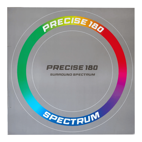 Přesný 180° Spectrum Surround terčů Zu sehen ist der Precise 180 Spectrum Dartboard Surround. Dieser Surround schützt die Wand beim Dartspielen.