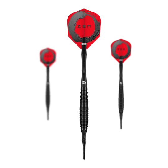 Měkké šipky Shot ZEN Bomber - 20g Das Bild zeigt das Set der Shot ZEN Bomber Softdarts - 20g. Es handelt sich um hochwertige Softdarts für den professionellen Einsatz.
