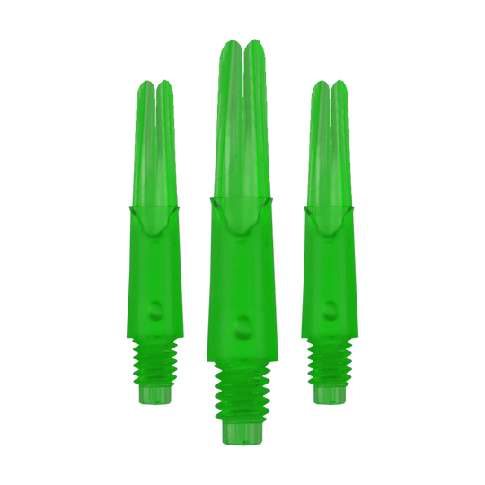 L-L-Style-Shafts Locked Straight - Green L-Style L-Shafts Locked Straight in einzigartiger Farbe als Set. Das Bild zeigt mehrere Schäfte nebeneinander.