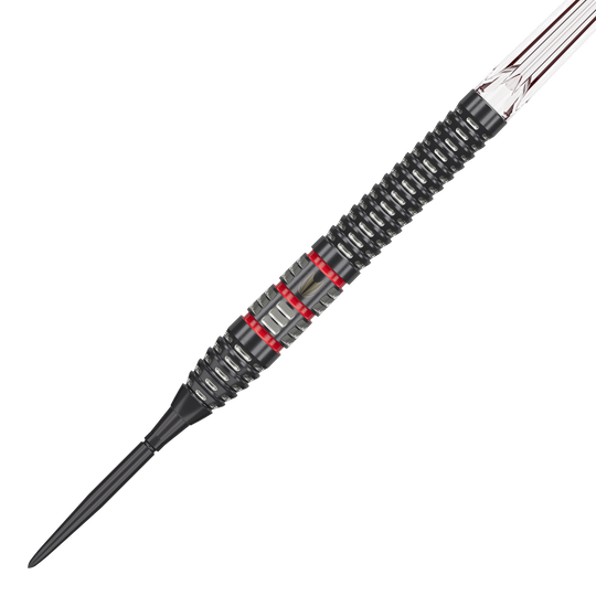 Šipky Target Nathan Aspinall 95K Swiss Point Steel Target Nathan Aspinall 95K Swiss Point Steeldarts sind auf dem Bild dargestellt. Der Fokus liegt auf der Form und Verarbeitung der Darts.