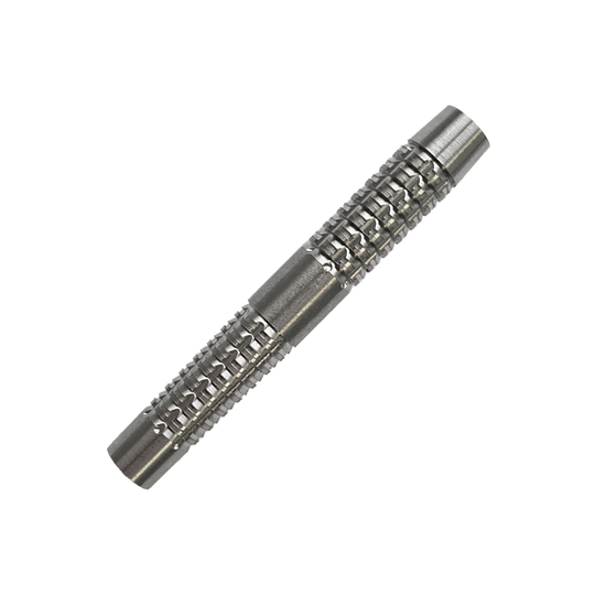 McDart SilverGrip Softdart hlavně - 20g Das Bild zeigt einen McDart SilverGrip Softdart Barrel mit einem Gewicht von 20g. Der Barrel ist aus Metall und hat eine strukturierte, griffige Oberfläche.