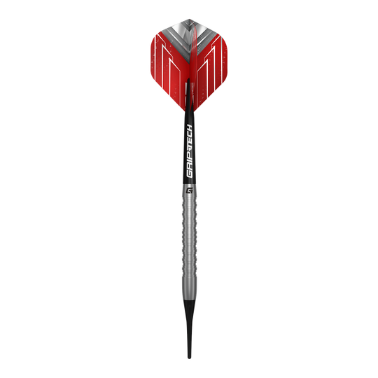 Das Bild zeigt die GOAT Podium Silver Softdarts mit 18g. Dieses Softdart-Modell ist in Silberfarbe gestaltet.