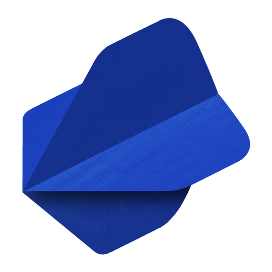 Nylonové letky - Standardní - MODRÉ Das Bild zeigt ein blaues Nylon-Stoff Flight für Dartpfeile. Das Flight hat eine glatte Oberfläche und abgerundete Ecken.