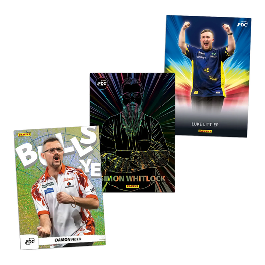 Sběratelské karty Panini PDC World Championship 2026 - sběratelská krabička Abgebildet ist die Panini PDC World Championship 2026 Trading Cards - Collectors Box. Diese Box enthält spezielle Case Hits und Sammlerkarten.