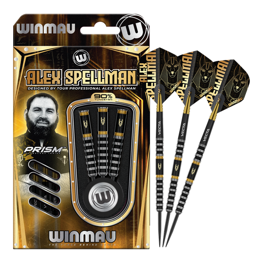 Ocelové šipky Winmau Alex Spellman Winmau Alex Spellman Steeldarts werden auf diesem Bild vollständig gezeigt. Das Produkt ist für professionelle und Hobbyspieler geeignet.