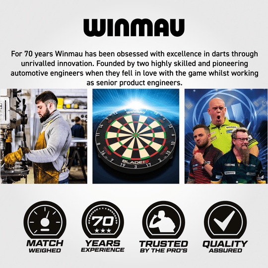 Winmau ekvalizér ocelový terč Abgebildet ist das Winmau Equalizer Steeldartboard. Das Dartboard eignet sich ideal für intensives Training und Spiele.