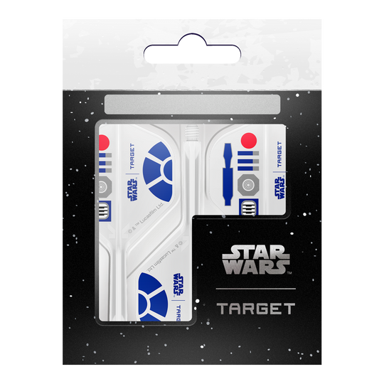 Standardní letky Target Star Wars K-Flex R2D2 No2 Target Star Wars K-Flex R2D2 No2 Standard Flights werden dargestellt. Diese Dartflights haben ein Star Wars Design mit R2D2 als Motiv.