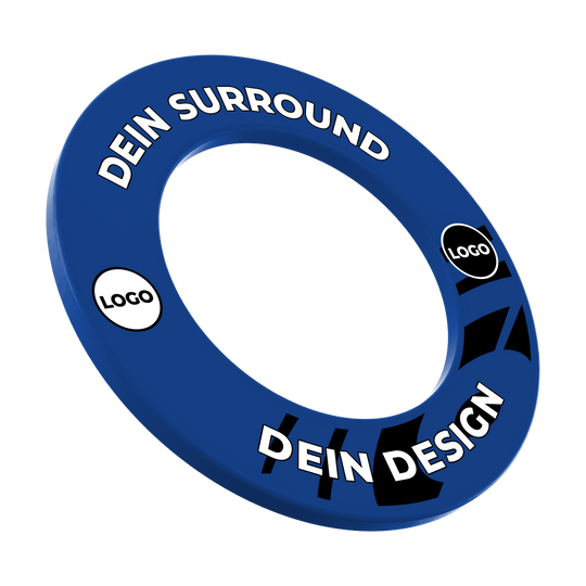 Obložení terče s vaším designem Das Bild zeigt ein Produkt mit dem Dateinamen MSF-Blau_Dartboard_Surround_Wunschdruck_Blau_1. Weitere Details zu diesem Produkt sind nicht verfügbar.
