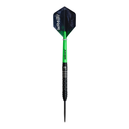 Ocelové šipky Unicorn Wraith Cameron Menzies - 23g Abgebildet ist das Produkt Unicorn Wraith Cameron Menzies Steeldarts - 23g. Die Steeldarts sind in einer 23-Gramm-Ausführung zu sehen.