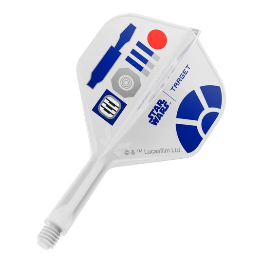 Standardní letky Target Star Wars K-Flex R2D2 No2 Dieses Bild ist einem Produkt mit dem Dateinamen 410513_Target_StarWars_KFlex_R2D2_No2_Standard_Flights_Short_19mm_1 zugeordnet. Es handelt sich wahrscheinlich um einen kurzen Dart-Flight im Star Wars R2D2 Look.
