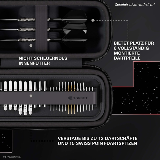 Pouzdro na šipky Target Star Wars Boa - Darth Maul Zu sehen ist das Target Star Wars Boa Dartcase im Darth Maul-Look. Es eignet sich perfekt für alle, die Star Wars und Dartspiel genießen.