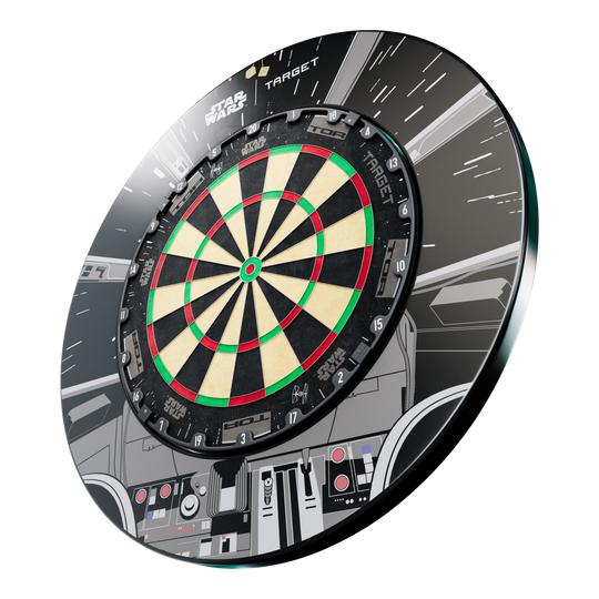 Sada prostorového obložení terče Target Star Wars Millennium Falcon TOR Abgebildet ist das Target Star Wars Millennium Falcon Surround Board Bundle. Dieses Bundle bietet Zubehör für Dartboards im Star Wars Design.