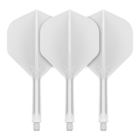 Standardní letový systém Target K-Flex No2 - bílý Abgebildet ist ein Produkt mit dem Namen 410023_Target_K-Flex_No2_Standard_Flights_Weiss_26mm_2. Es handelt sich wahrscheinlich um weiße Standard-Flights für Darts.