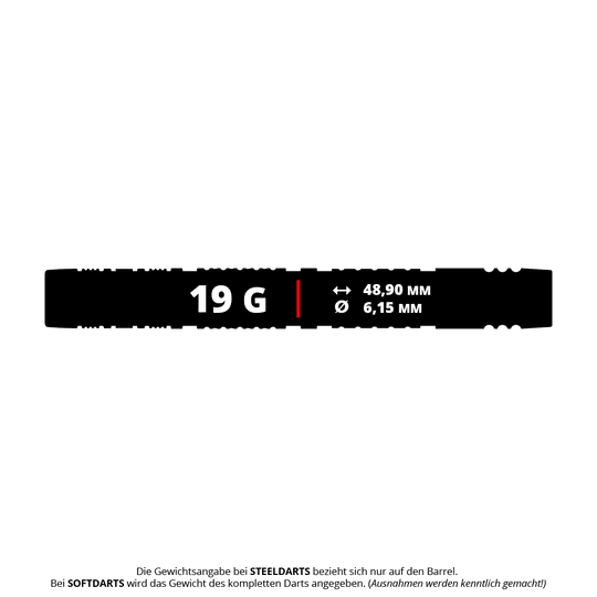 Měkké šipky Target Dimitri Van Den Bergh 95K - 19g Das Bild zeigt die Target Dimitri Van Den Bergh 95K Softdarts mit einem Gewicht von 19g. Die Darts sind speziell für Fans und Spieler dieses Modells geeignet.