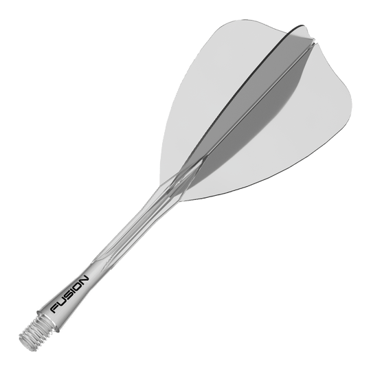Systém letky Winmau Fusion Arrow Clear Das Bild zeigt ein weiteres Teil eines Dartpfeilsystems. Laut Dateiname handelt es sich um 'Winmau Fusion Flight Shaft System Arrow Clear 34mm 1'.