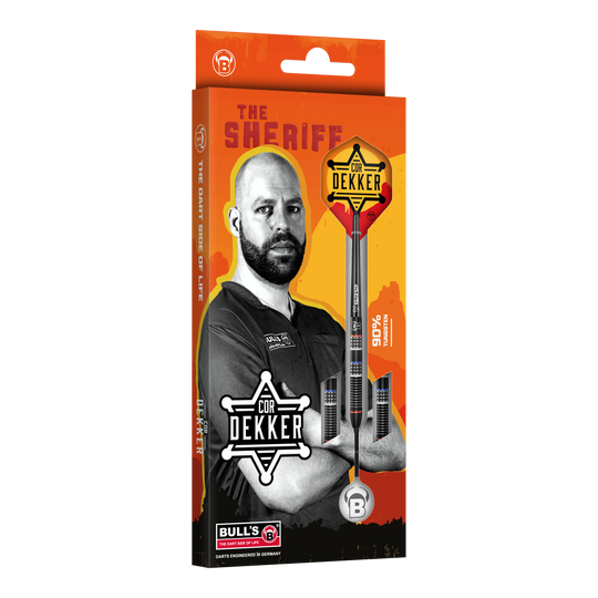 Bulls Cor Dekker Šerif Steeldarts - 23g Zu sehen ist Bulls Cor Dekker The Sheriff Steeldarts - 23g. Der Dartpfeil eignet sich für anspruchsvolle Spieler und überzeugt durch seine Verarbeitung.