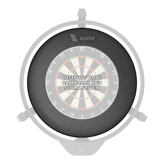 Obložení terče Scolia Stealth Dieses Bild zeigt das Scolia Stealth Dartboard Surround. Es wird zum Auffangen von Dartpfeilen verwendet.
