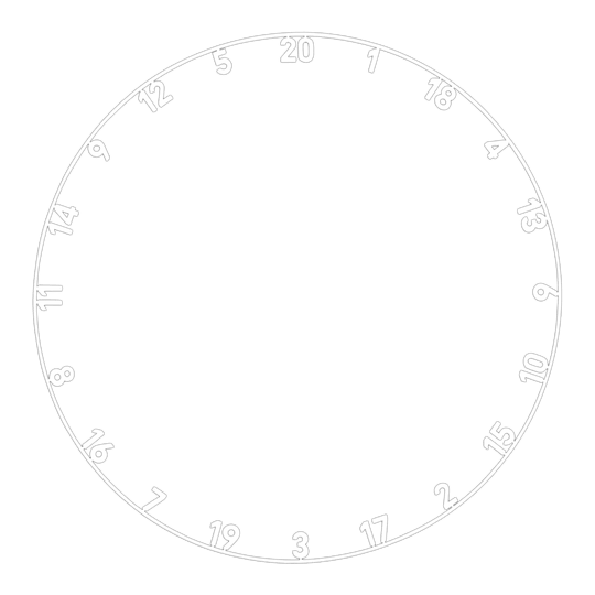 Přesný laserově řezaný prsten s číslem 180 z jednoho kusu Abgebildet ist ein Zahlenring mit klassischem weißen Design. Das Produkt scheint für ein Dartboard oder ähnliches verwendet zu werden.