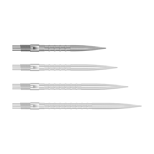 Špičky na šipky Harrows Quick Point Heavy Metal - stříbrné Das Bild zeigt Harrows Quick Point Heavy Metal Grip Dartspitzen in Silber mit einer Länge von 26mm. Dies ist das erste Stück der Serie.