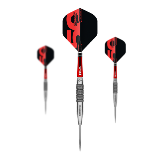 Ocelové šipky Red Dragon 50 Year Collection Element 6 C - 25g Red Dragon 50 Year Collection Element 6 C Steeldarts mit 25g Gewicht. Das Bild zeigt das limitierte Edition Set der Steeldarts.