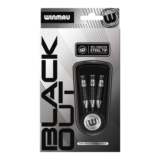 Winmau Blackout Variante 2 Steeldarts Gezeigt werden die Winmau Blackout Variante 2 Steeldarts. Diese aus Tungsten bestehenden Steeldarts sind für ambitionierte Dartspieler geeignet.