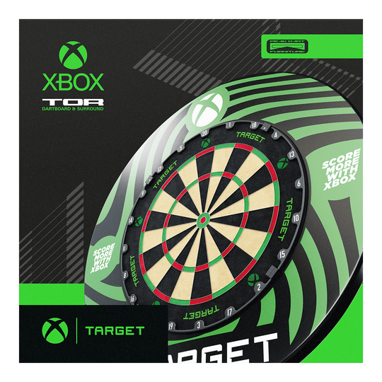 Sada prostorového prostoru pro terč Target Xbox Abgebildet ist das Target Xbox Dartboard Surround Bundle. Es handelt sich um ein Set für Xbox-Dartboards.