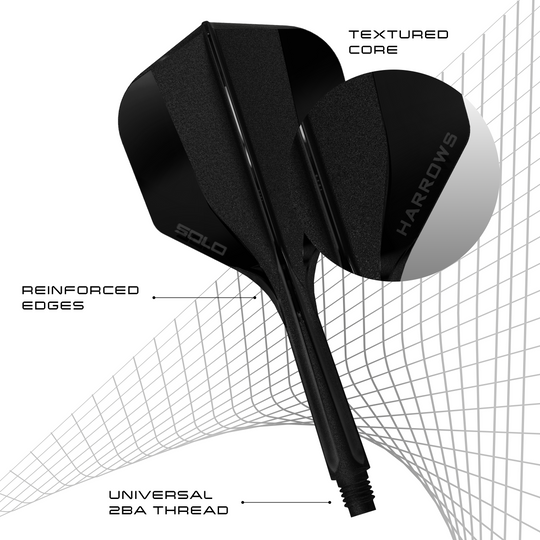 Systém letmých hřídelí Harrows Solo No6 - černý Abgebildet ist das Harrows Solo No6 Flight-Shaft-System in Schwarz. Das Produkt ist in einer anderen Perspektive zu sehen.