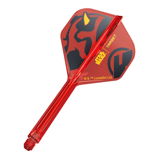 Target Star Wars K-Flex Darth Maul No2 Standard Flights Ein Dart-Flight aus der Star Wars KFlex Darth Maul No2 Serie ist abgebildet. Das Produkt hat eine mittlere Länge von 33 mm.