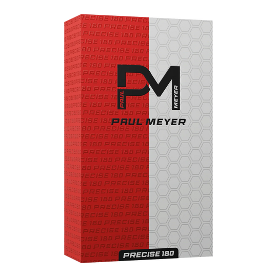 Přesné ocelové šipky Paul Meyer verze 1, 180 ks Hier sind die Precise 180 Paul Meyer Version 1 Steeldarts zu sehen. Sie sind ideal für ambitionierte Dartsportler.