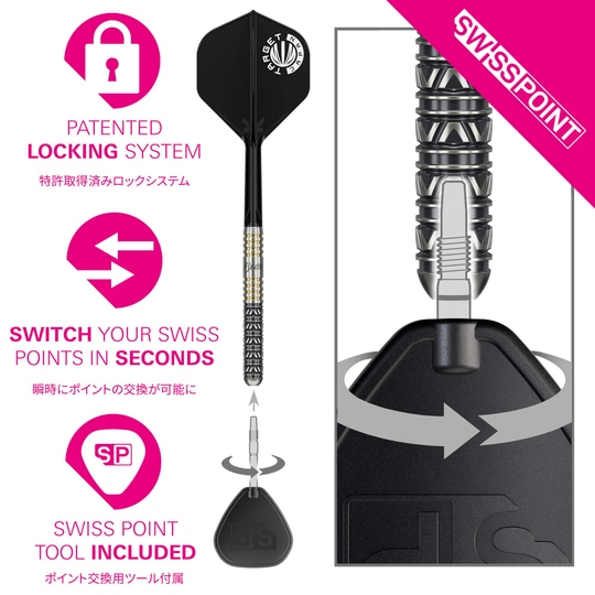 Šipky Target Japan Beau Greaves Swiss Point Steeldarts, japonská edice Auf dem Bild sind die Target Japan Beau Greaves Japan Edition Swiss Point Steeldarts zu sehen. Das Produkt ist für Dartspieler gedacht, die hochwertige Steeldarts bevorzugen.