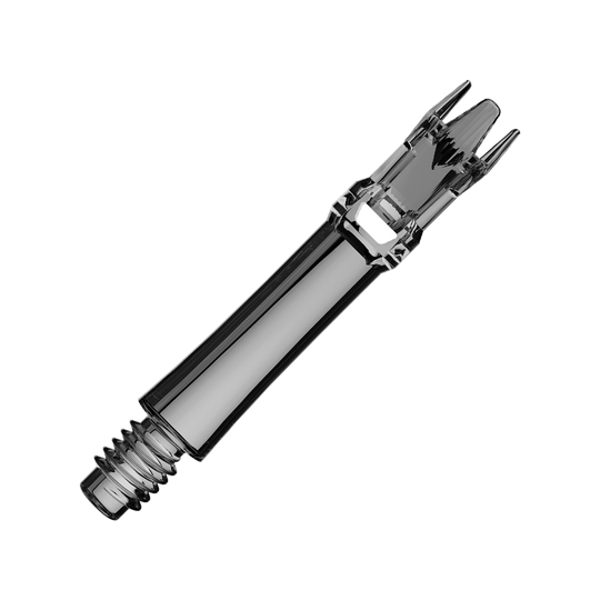 Náhradní hřídele L-Style L-System - čiré černé Mehrere schwarze transparente Ersatzshafts sind zu sehen. Die Shafts liegen geordnet nebeneinander.