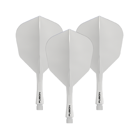 Letka Winmau Fusion System No.6 Solid White Gezeigt wird das Winmau Fusion Flight Shaft System No6 in Solid White, 22mm (1 Set). Es ist ein weißes Zubehörteil für Dartpfeile.