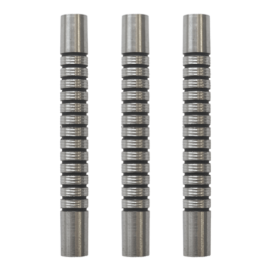 McDart Black Ring Softdart hlavně - 18g Dieses Bild zeigt ein Set von McDart Black Ring Softdart Barrels - 18g. Mehrere schwarze Dart-Barrels sind nebeneinander angeordnet.