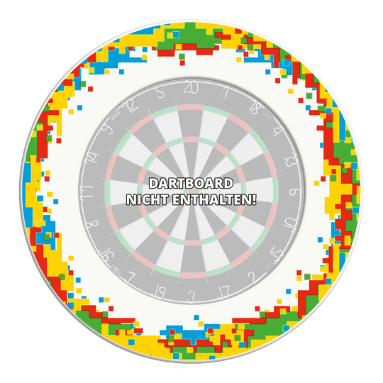 Das Bild zeigt eine weiße Umrandung für ein Dartboard. Diese schützt die Umgebung vor abprallenden Pfeilen.