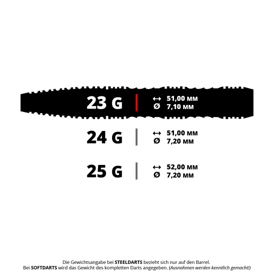 Ocelové šipky Shot Alchemy Mythril Das Bild zeigt einen Shot Alchemy Mythril Steeldart mit einem Gewicht von 23 Gramm. Es handelt sich um einen hochwertigen Dartpfeil für Steeldart-Spiele.