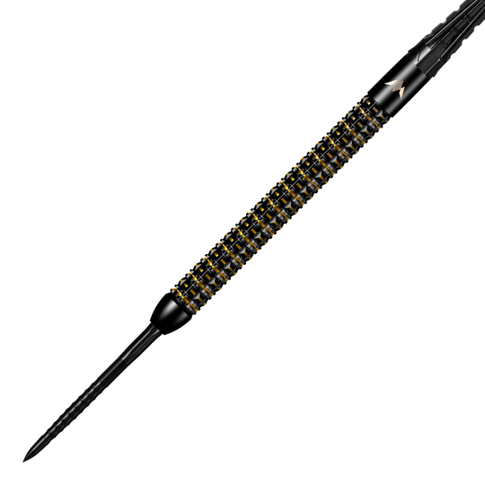 Mission Mike De Decker World Grand Prix Limited Edition Black Gold Steeldarts - 24g. Schwarze und goldene Steeldarts mit exklusivem Limited-Edition-Design.