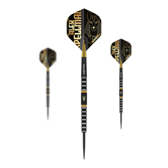Ocelové šipky Winmau Alex Spellman Auf dem Bild ist das Winmau Alex Spellman Steeldarts Set zu sehen. Es handelt sich um ein komplettes Set für Dartspieler.