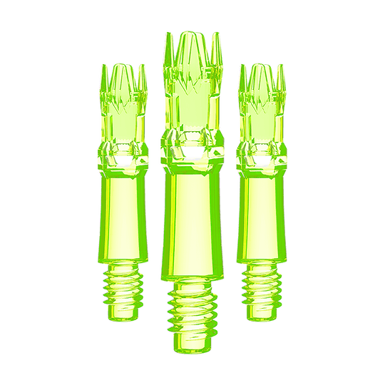 Náhradní hřídele L-Style L-System - neonově žluté Ein Set aus gelben leuchtenden Ersatzshafts ist zu sehen. Mehrere Shafts werden eng zusammen präsentiert.