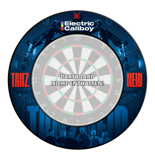 Surround terč Electric Callboy Dance Envy Zu sehen ist vermutlich das Produkt 'EC01 Electric Callboy Tanzneid Dartboard Surround 3'. Es ist ein Schutzring für eine Dart-Scheibe.