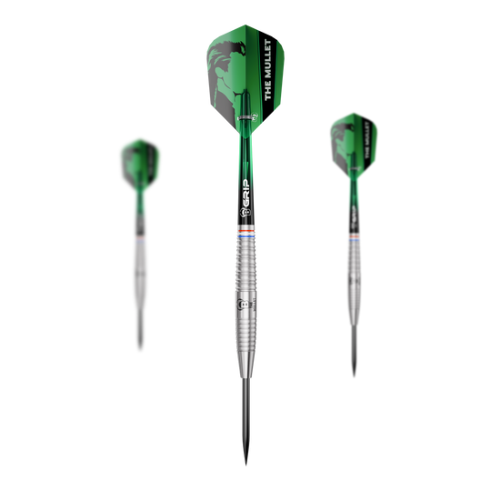 Ocelové šipky Bulls Danny Jansen G2 Hier sind die Bulls Danny Jansen G2 Steeldarts als Set zu sehen. Mehrere Dartpfeile werden geordnet präsentiert.