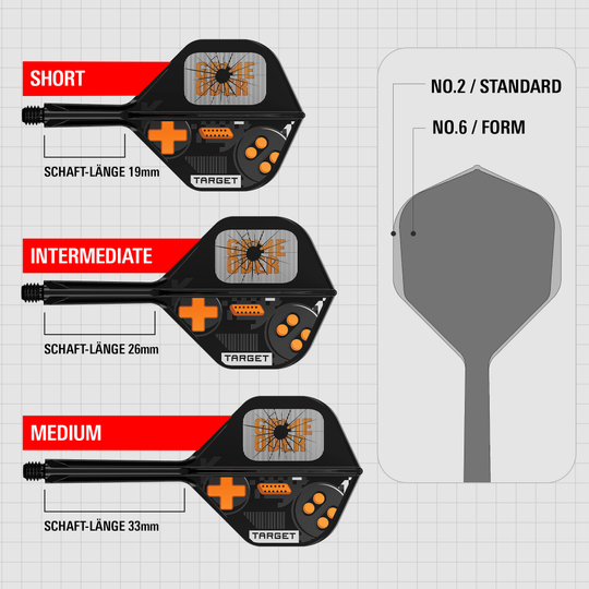 Standardní letky Target K-Flex Game Over No2 Abgebildet sind die Target K-Flex Game Over No2 Standard Flights. Diese Flights eignen sich für Dartspieler.