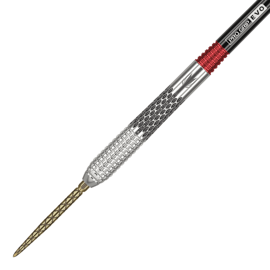 Šipky Target Stephen Bunting GEN5 Swiss Point Steel Das Bild zeigt einen Target Stephen Bunting GEN5 Swiss Point Steeldart. Der Dartpfeil hat eine silberne Metallspitze und ein modernes, strukturiertes Griffdesign.